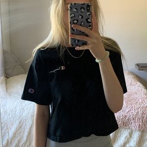 Black Champion cropped tee